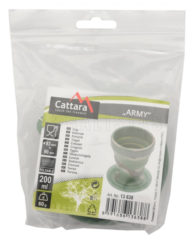 Vaso plegable de silicona ARMY 200ml