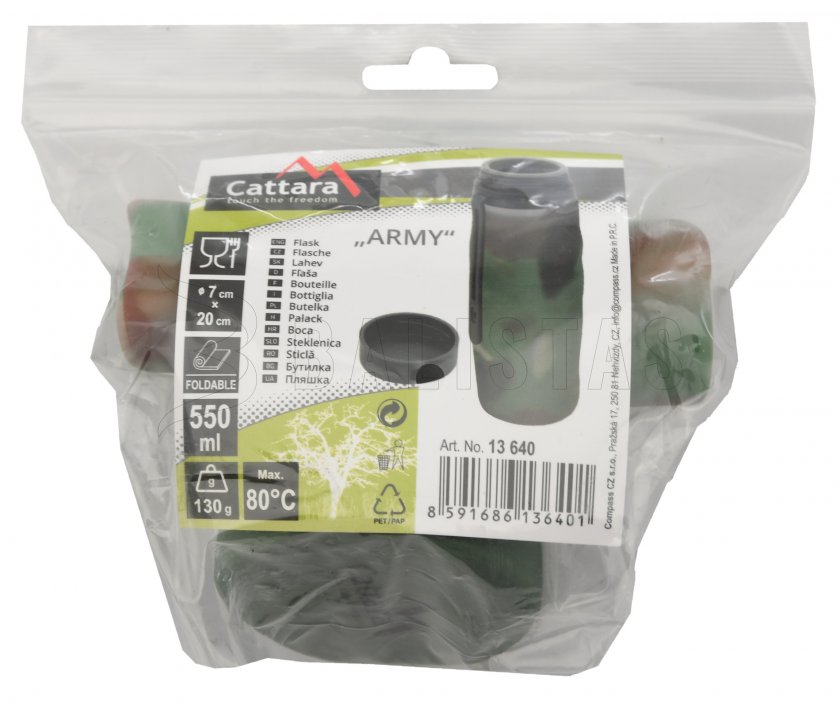 Botella plegable de silicona ARMY 550ml