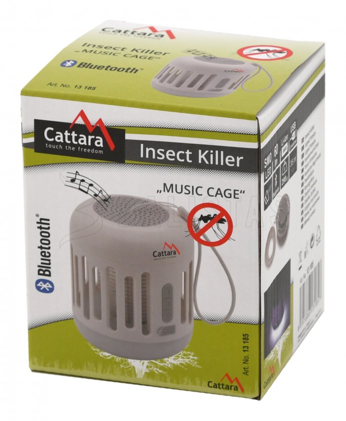 Linterna MUSIC CAGE Bluetooth recargable + atrapa insectos UV