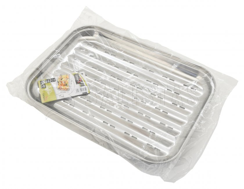 Bandeja para barbacoa de acero inoxidable 34 x 24 cm