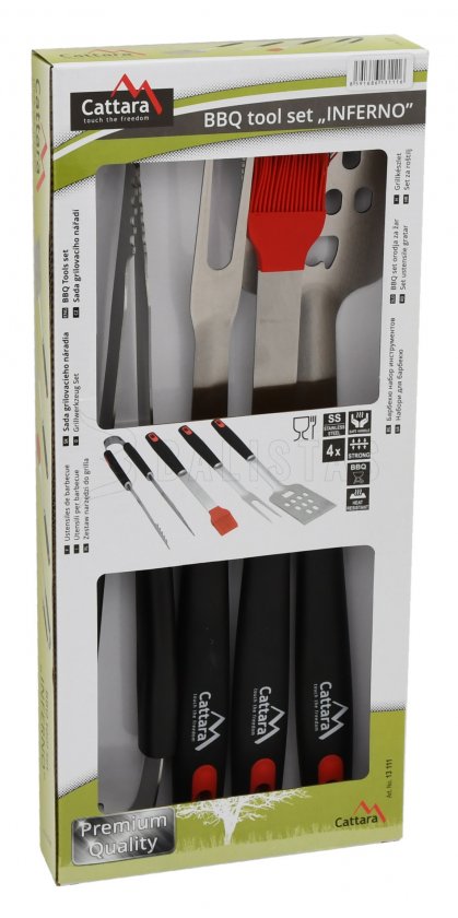 Set de 4 utensilios para asar INFERNO