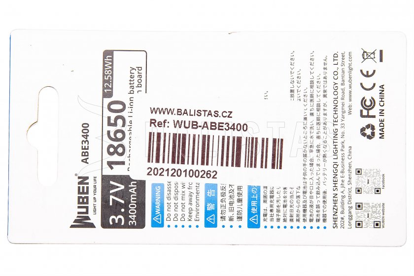 Batería Wuben 3400B x Li-Ion 3400mAh