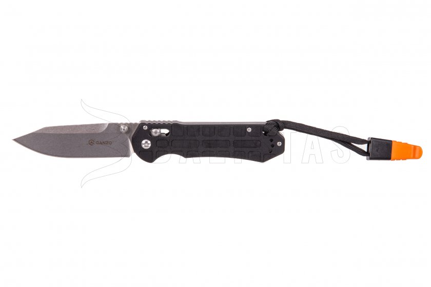 Navaja Ganzo G7452P negra con silbato