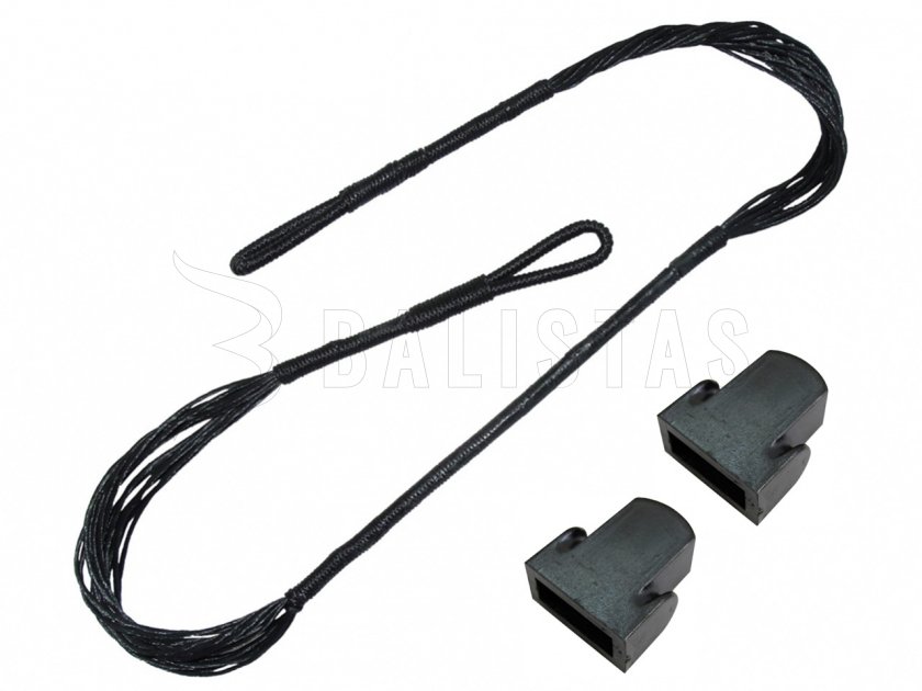 80lb pistola ballesta cuerda de arco con tapas de los extremos