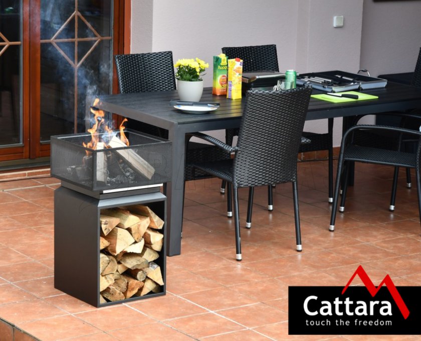 Chimenea CUBE con rejilla 74cm