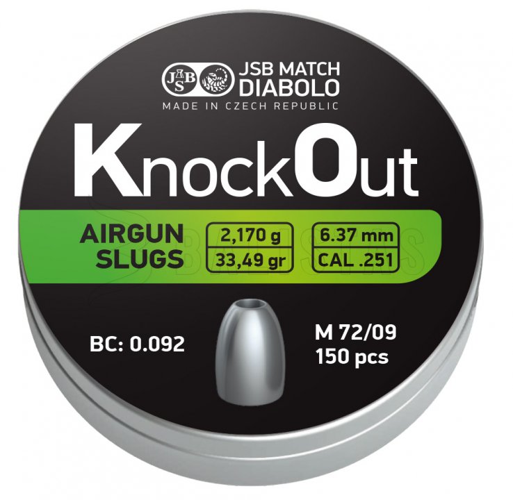 Diabolo JSB KO Slugs 6,37mm 150uds