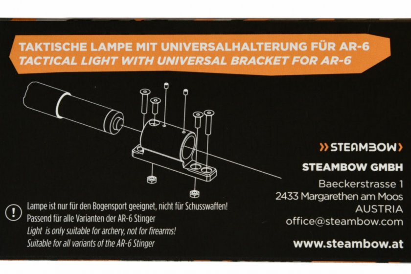 Linterna táctica para ballesta Steambow AR-6 Stinger II