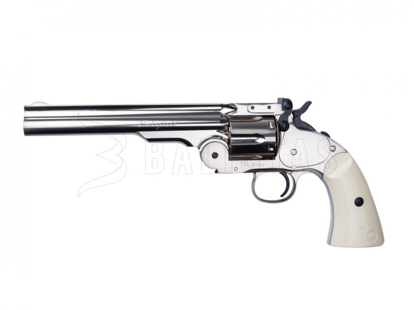 Revólver de aire comprimido ASG Schofield 6" Plata 4,5mm Diabolo