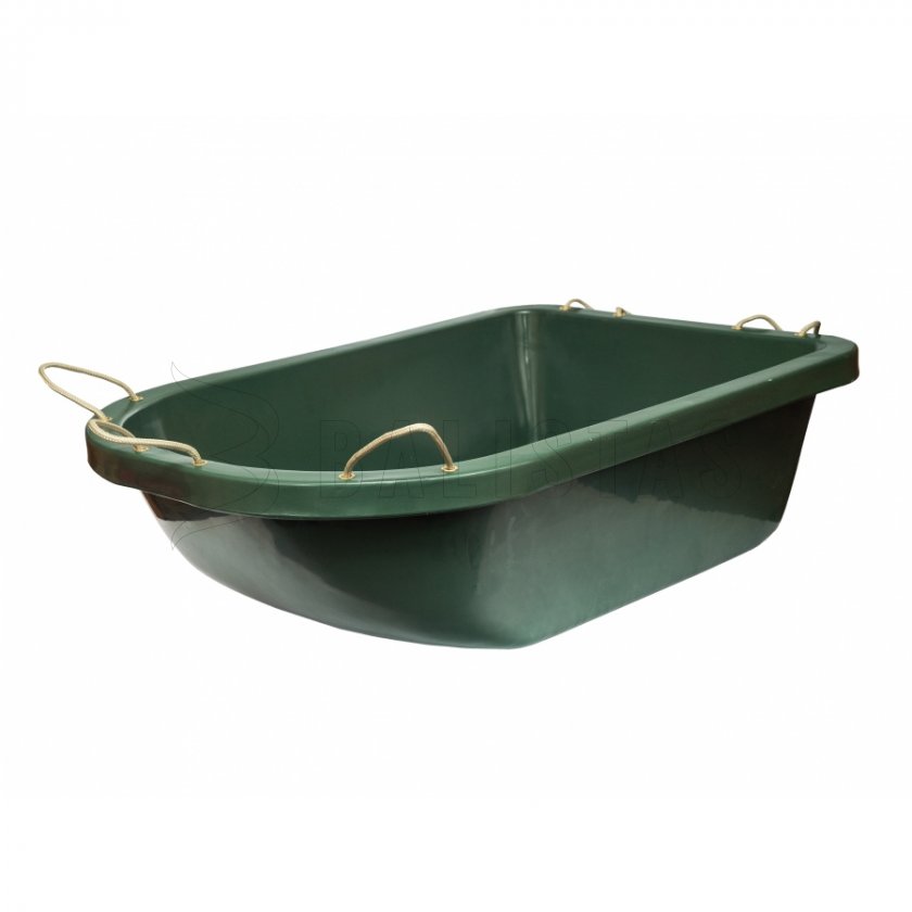 Gran bañera redondeada para transportar las piezas cazadas
