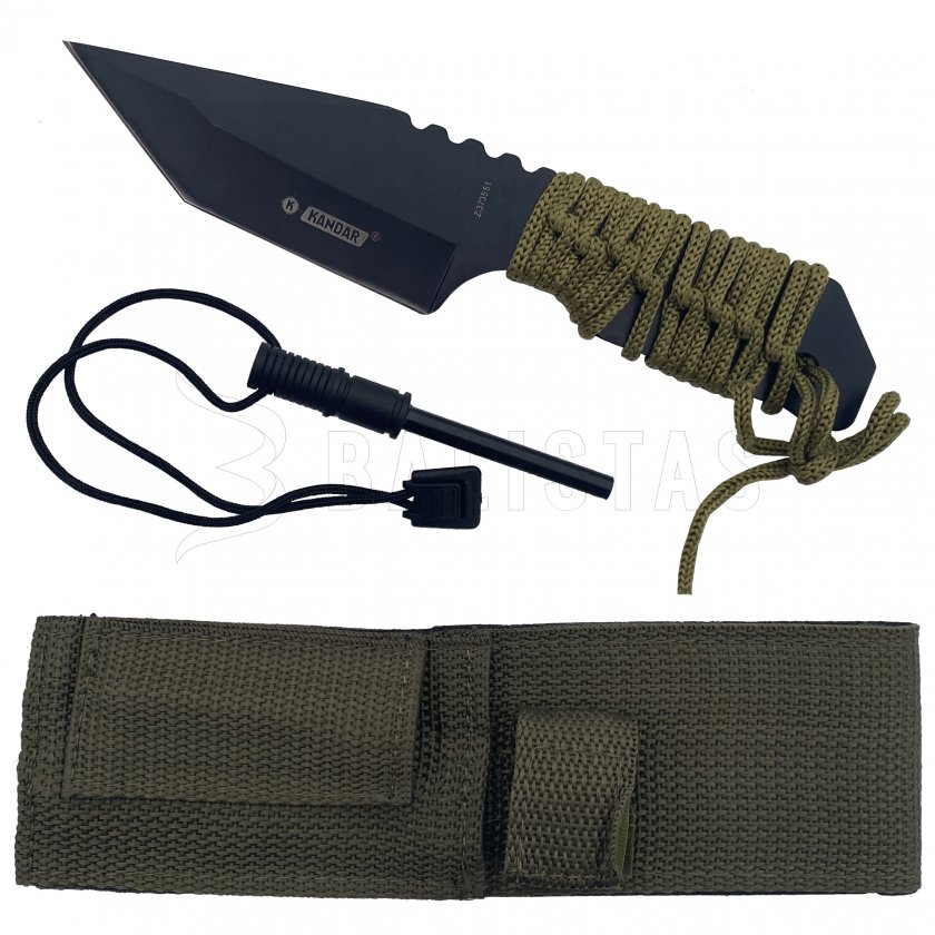 Cuchillo de supervivencia Kandar Tanto con sílex N125