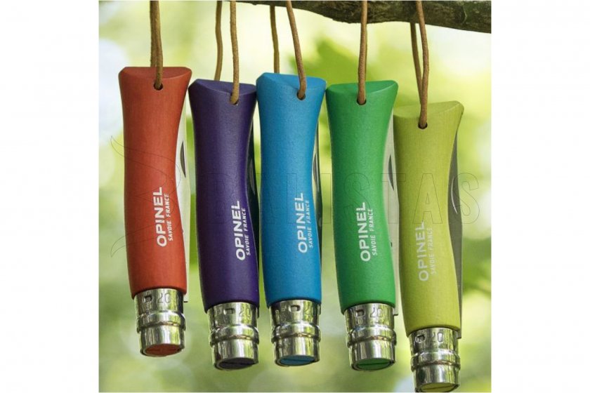 Opinel 7 Inox cuchillo verde con correa