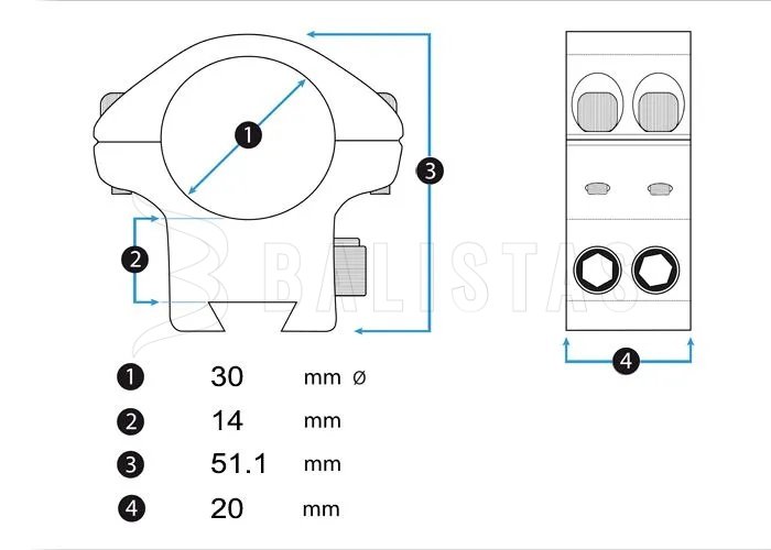 Montura Element Optics Accu-Lite 22mm/30mm de altura