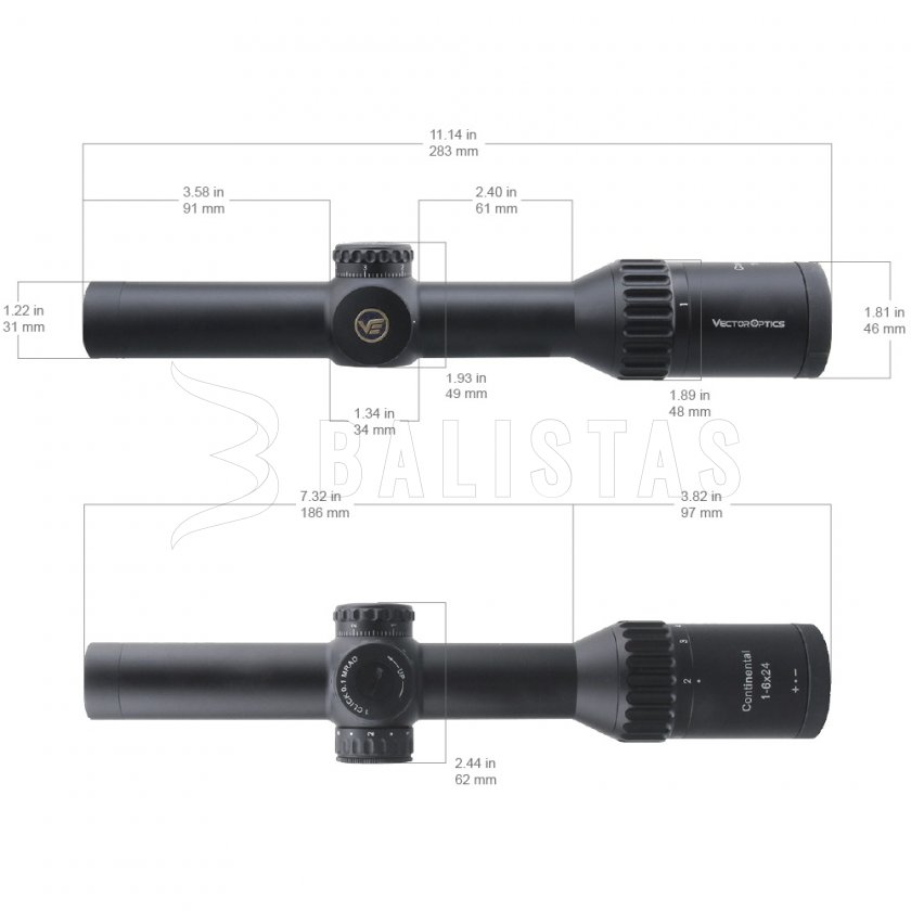 Visor Vector Optics Continental x6 1-6X24 SFP Tactical VEC-T6M MRAD