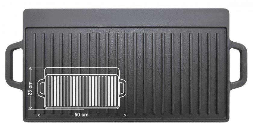 Placa grill doble cara 50x23x1,4cm