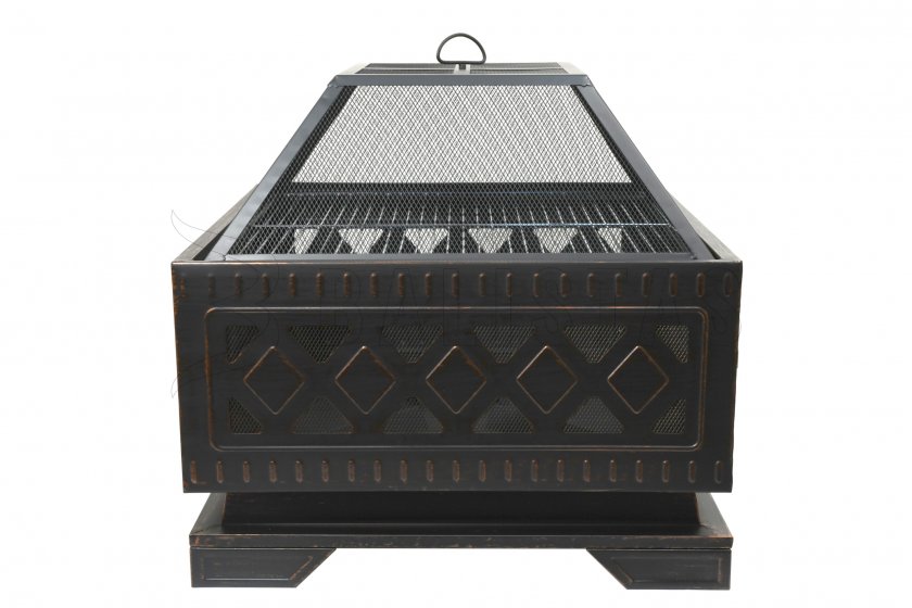 Chimenea CUADRADA cobre patinado con tapa