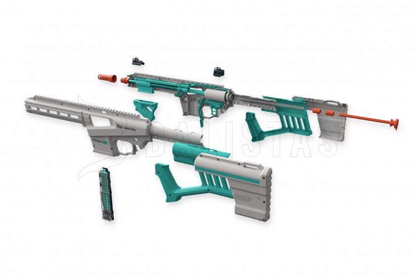 Rifle bláster Game Face Trion para dardos de espuma azul