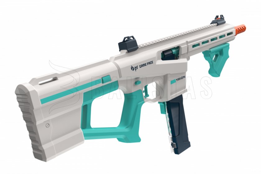 Rifle bláster Game Face Trion para dardos de espuma azul