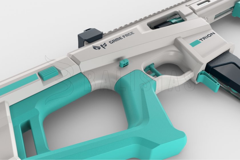 Rifle bláster Game Face Trion para dardos de espuma azul