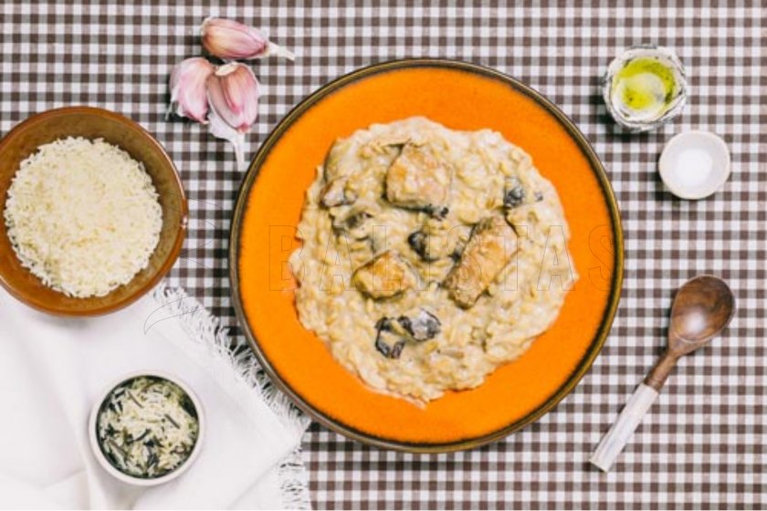 Risotto de salmón con setas Forestia