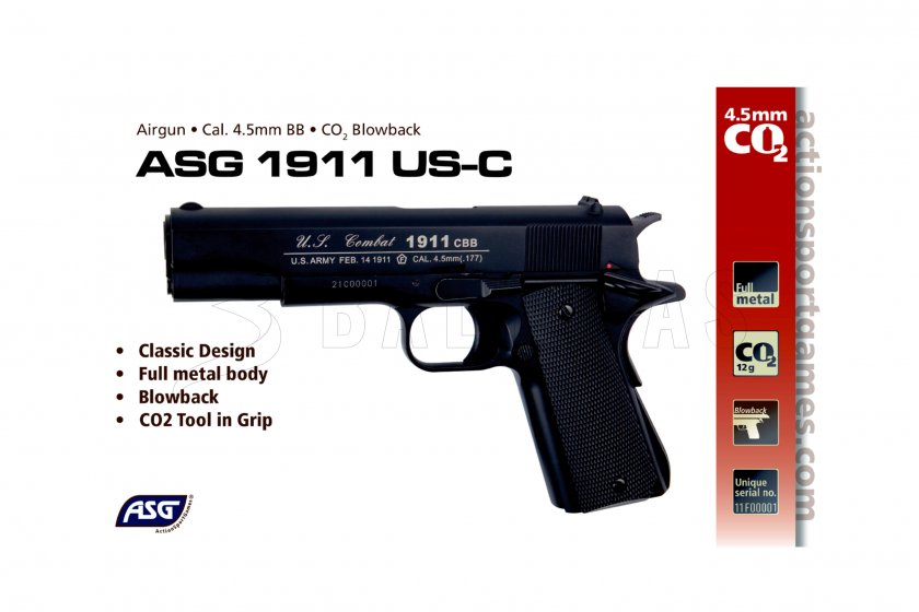 Pistola de aire comprimido ASG 1911 US-C blowback 4,5mm