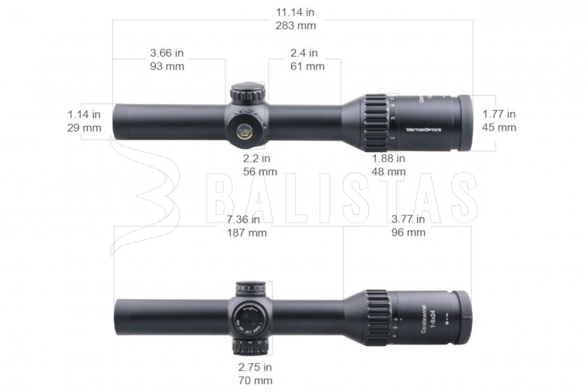 Riflescopio Vector Optics Continental x6 1-6x24i SFP VEC-FDR Fibra MIL