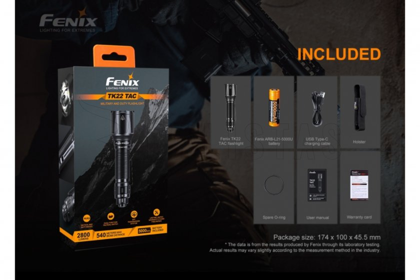 Linterna táctica Fenix TK22 TAC