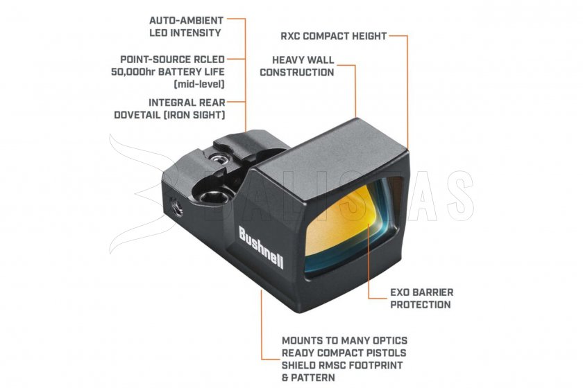 Colimador Bushnell RXC-200 Compact 1x21 negro reflectante