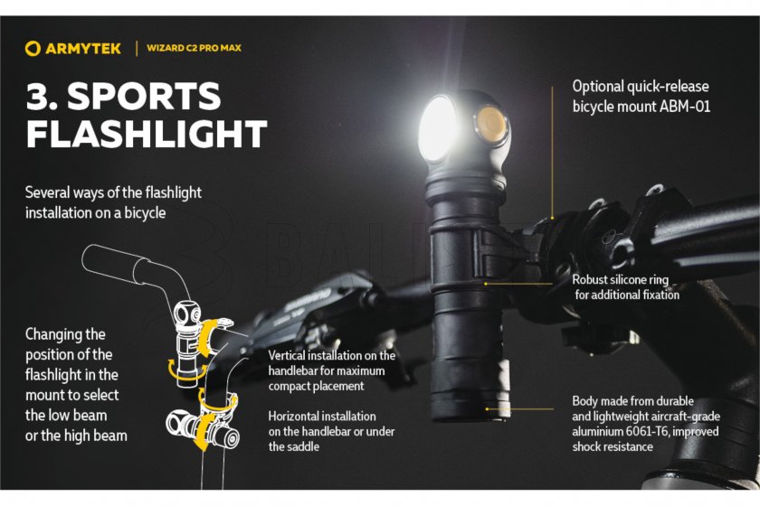 Linterna frontal Armytek Wizard C2 Pro MAX Luz Fría