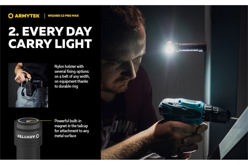 Linterna frontal Armytek Wizard C2 Pro MAX Luz Fría
