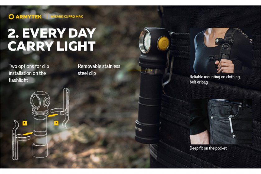 Linterna frontal Armytek Wizard C2 Pro MAX Luz Fría