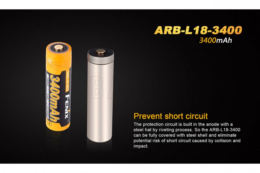 Batería recargable Fenix 18650 3400 mAh (Li-ion)