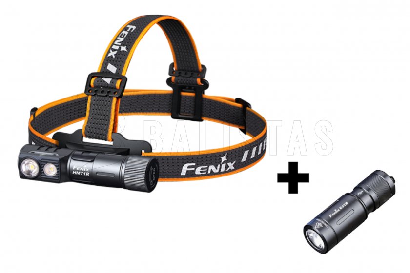 Juego de linterna frontal Fenix HM71R y linterna Fenix E02R