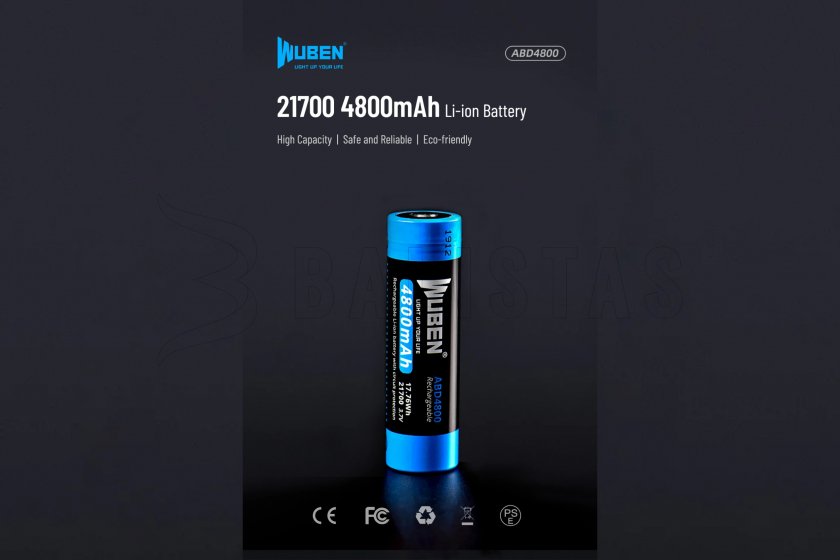 Batería Wuben 21700 B Li-Ion 4800mAh