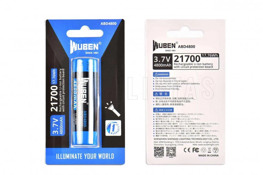 Batería Wuben 21700 B Li-Ion 4800mAh