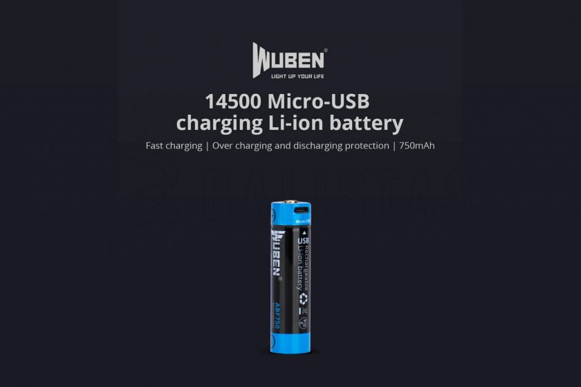 Batería Wuben 14500B Li-Ion 750mAh