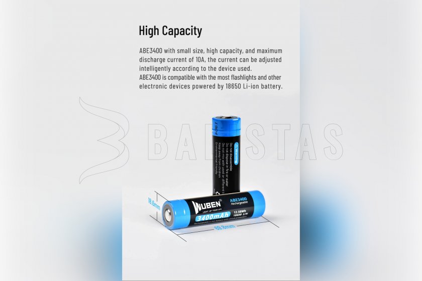 Batería Wuben 3400B x Li-Ion 3400mAh