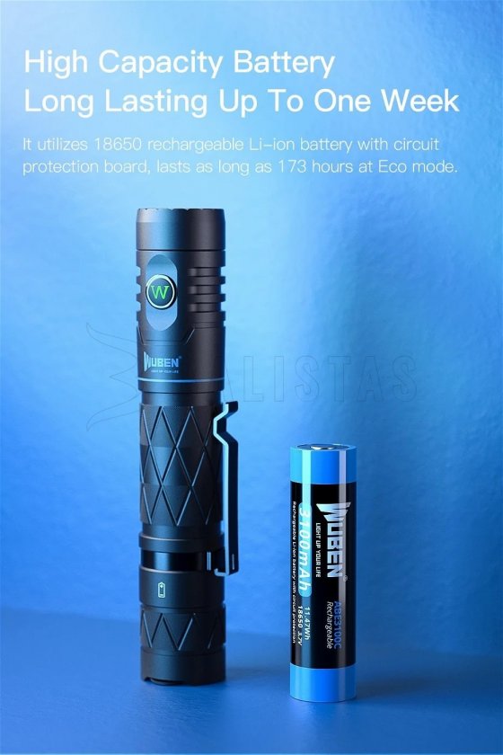 Linterna Wuben E12R negra