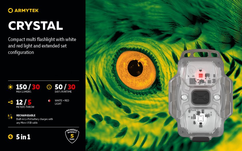Linterna frontal multifunción Armytek Crystal Green