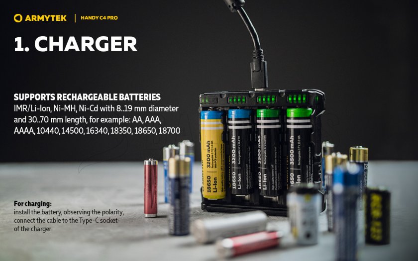 Cargador Armytek Handy C4 Pro