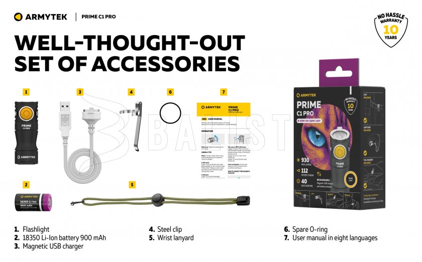 Linterna Armytek Prime C1 Pro luz cálida