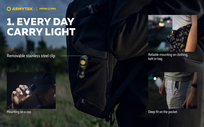 Linterna Armytek Prime C1 Pro luz cálida