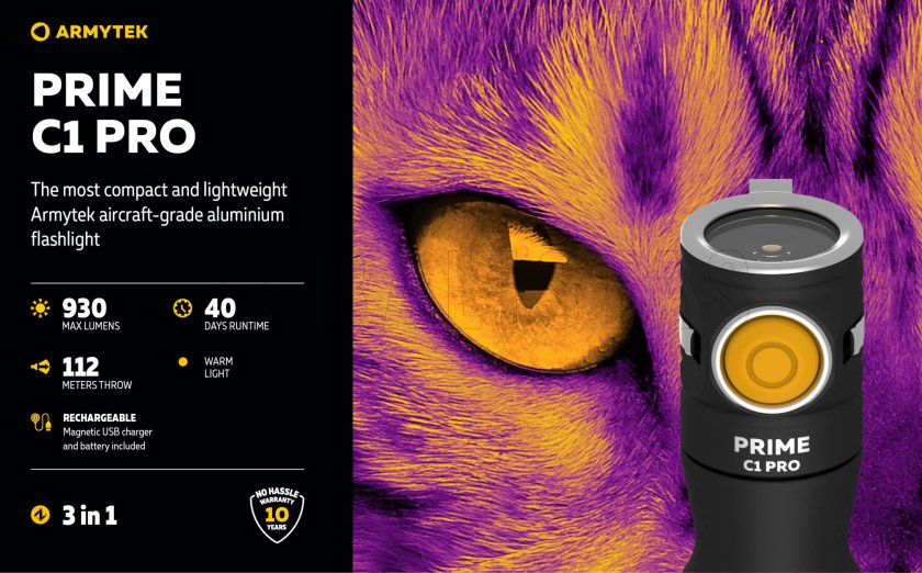 Linterna Armytek Prime C1 Pro luz cálida