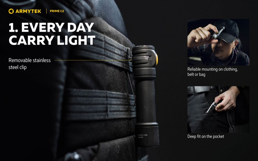 Linterna Armytek Prime C2 - luz cálida