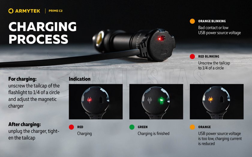 Linterna Armytek Prime C2 - luz cálida