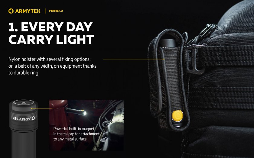Linterna Armytek Prime C2 - luz cálida