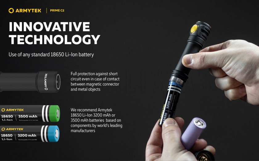 Linterna Armytek Prime C2 - luz cálida