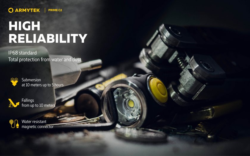 Linterna Armytek Prime C2 - luz cálida