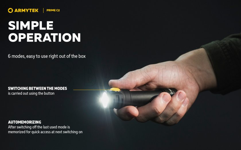 Linterna Armytek Prime C2 - luz cálida