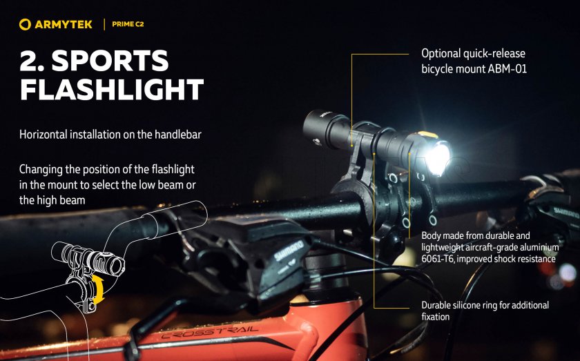 Linterna Armytek Prime C2 - luz cálida