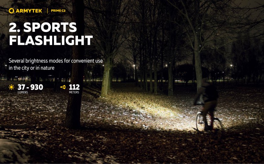 Linterna Armytek Prime C2 - luz cálida